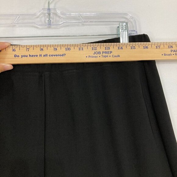 Vecceli Italy Large Black Embellished Wide Leg Stretch Pull-on Pants - Picture 6 of 11